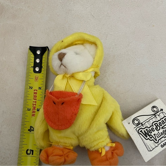 Vintage Ganz Easter Wee Bear Village Quacks In A Duck Costume 1996 Stuffed Plush - Picture 4 of 8